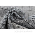 Black Checkered Jacquard Fabric In Black And White